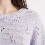 Madewell Sweater XXS Floral Pointelle Pullover Lavender Purple Balloon Sleeves Photo 9