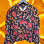 Briggs New York  Black with Red Floral Button Up‎ Shirt Size XL Photo 0