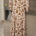 💕NICHOLAS💕 Printed Danielle Dress ~ Ivory Paisley Floral Print US 12 Crepe Photo 10