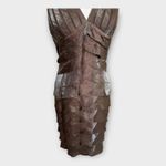 Cache Vintage Y2K Metallic Halter Mini Dress Womens size 6 Bodycon Glam Cocktail Photo 7