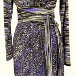 BCBG Max Azria Dress Womens Sz S A Line Wrap Long Sleeve Abstract Formal Party‍‍ Photo 2