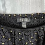 Lila Rose Lily Rose Skater Mini Dress Size L Black Gold Polka Dot Long Sleeve Smoc Photo 8