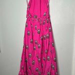 RHODE Hot Pink Marigold Flower Print Halter Style Salena Maxi Dress Size XS Photo 6