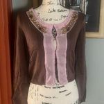 Mischa Barton Cropped Cardigan (M) Brown Size M Photo 0