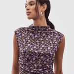 Maeve NWT Anthropologie Mock-Neck Mesh Muscle Top - XL - Navy Photo 2