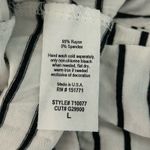 Kaileigh Women's Ruffle Neck Black Stripe Long Sleeve Knit Blouse L Large NWOT Photo 7