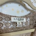 Carmel Neutral Lightweight Lace Blouse Tan Size M Photo 4