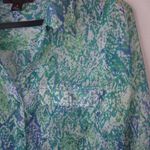 Dana Buchman  S Aqua Turquoise Snake Print Top Photo 5