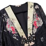 Vintage 90s Spencer Alexis boho kimono cardigan shrug top Black Photo 4