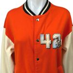 H&M Disney Bambi Flower Power Orange Button Up Varsity Letterman Bomber Jacket M Photo 2
