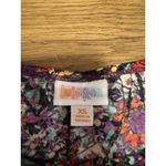 LuLaRoe Irma Size XS Dark Floral Print Hi- Low Top Stretch Colorful Loungewear Photo 2