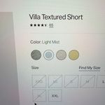Vuori  Villa Texture Short Light Mist Sz:M SOLD OUT Photo 2