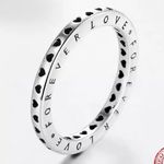 Sterling Silver SIZE 6 925 Hollow Hearts Stackable Ring Photo 3