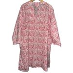 Top it Off Women’s Size XL Pink White Cotton Split Neck Midi Cover Up Photo 2