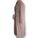 London Fog Vintage 90s  Faux Suede Tan Trench Coat Belted Size 6 Zip Lining Fall Photo 5