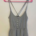 Hollister Y2K Babydoll Button Gathered Waist Cross Back Cami Tank Top Grey S Photo 0