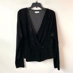 Good American  Velvet Wrap Top Black 6 equals 3XL Photo 4