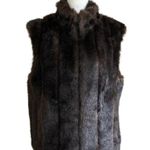 Gallery  Women Vest Brown Faux Fur Pockets Vest Coat Size Medium Photo 2