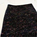 Ganni Rainbow Tweed Wool Fringe Mini Skirt | 34 | US 2 Photo 10