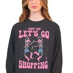 Simply Southern  Let’s Go Shopping Graphic Long Sleeve Crewneck Sweatshirt Size L Photo 0