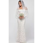 Lulus Romance Dreamer Lace Off-the-Shoulder Dress, White, Large Photo 4