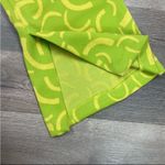 ZARA Flared Jacquard Print Knit Pull On High Rise Pants Lime Green Yellow XS Photo 6