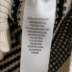 Adrianna Papell  Women’s Knit Striped Black Cream Button-Up Sleeveless Cardigan Photo 6