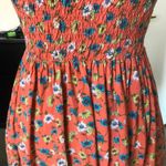 Flower Halter Dress With Pockets Orange Photo 3