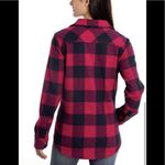 Orvis  Red Black Buffalo Plaid Fleece Lined Flannel Jacket Size large Photo 4