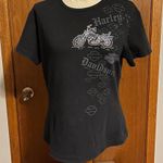 Harley Davidson Sportswear Woman's Bedazzled Shirt Size XL Black Photo 0