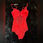 Daisy Fuentes Red Lace Bodysuit - Size Small Photo 6