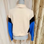 ZARA Cream and blue crew neck crop sweatshirt with "Whatever you want" print Photo 5