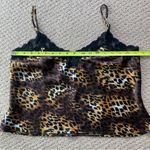 Victoria's Secret Vintage Y2K Victoria’s Secret Satin Cropped Leopard Print Lace Trim Cami Size M Photo 4
