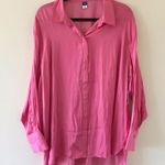 Old Navy  Long Sleeved Satin Pink Button Down Top, NWT Photo 0