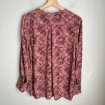 Peruvian Connection  Floral Plaid Print Flowy Button Up Blouse Top Size Medium Photo 2