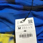 ZARA NWT  STRAPLESS PRINTED TULLE DRESS BLUE  MEDIUM Photo 6