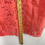 Susan Graver  1X Coral Linen Blend Eyelet Button Jacket Boho Cottagecore Romantic Photo 4