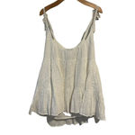 Celina Moon Tiered Spaghetti Strap Mini Dress Womens Size S White Lace Baby Doll Photo 9