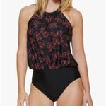 Calvin Klein High Neck Halter Blouson in Black/Red, Size 8 NEW w/Tag $118 Photo 8