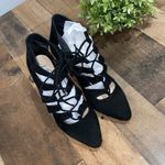 LK Bennett  heels Honor black suede leather point toe caged stiletto pumps 6.5 Photo 1