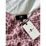 7 For All Mankind  Seamed Chiffon Slip Dress in Rose Leopard Pink | Size Large Photo 7