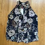 Parker NWT  Floral Tie Neck Sleeveless Aquarius Blooms Blouse/Tank Size Small Photo 3