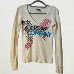Fox Racing Y2K Graphic Racer Biker Edgy Long Sleeve Thermal Top Streetwear Sz S Photo 0