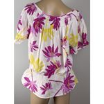 Gloria Vanderbilt  BOHO Lightweight Knit Floral Blouse Shirt Women's‎ Sz M Cotton Photo 8