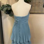 NWT Seriously Sensational Light Blue Strapless Tiered Maxi Dress Size L Photo 4