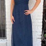 BHLDN  navy blue v-neck maxi dress bridesmaid gown sz xs   Photo 1