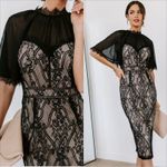 VICI  Bring On The Night Lace Chiffon Midi Dress Size Small Whimsigoth Victorian Photo 2