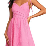 Lulus  Cute and Sweet Pink Spaghetti Shoulder Straps Mini Skater Dress.  #88 Photo 0