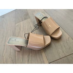 Worthington  Nude Patent Platform Block Heel Mules 8.5 Photo 3