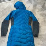 Columbia Termal Coil mid length coat Teal blue w/gray sleeves/side detail Size M Photo 5